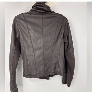 AllSaints Spitalfields Hyde Brown Leather Biker Jacket Womens…
